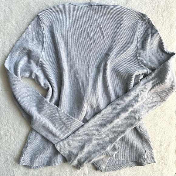 Brandy Melville gray knit front tie cardigan, size medium - Picture 2 of 2